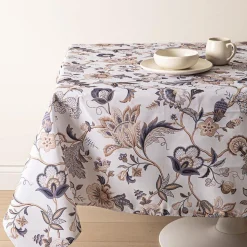 Easycare Printed 'Brissac' Polyester Tablecloth (Beige) 58x78"