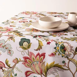 Easycare Printed 'Brissac' Polyester Tablecloth (Pink) 58x78"