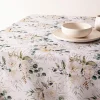 Easycare Printed 'Floral Mist' Polyester Tablecloth 58" x 94" (White)