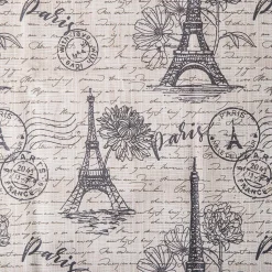 Easycare Printed 'Paris' Polyester Tablecloth 58x94" (Charcoal/Beige)