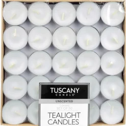 Empire Tuscany Unscented Essentials Tealight Candle - Set/50 (White)