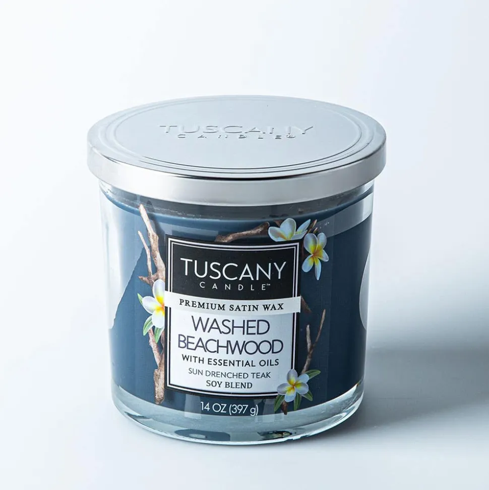 Empire Tuscany 'Washed Beachwood' 3-Wick Glass Jar Candle