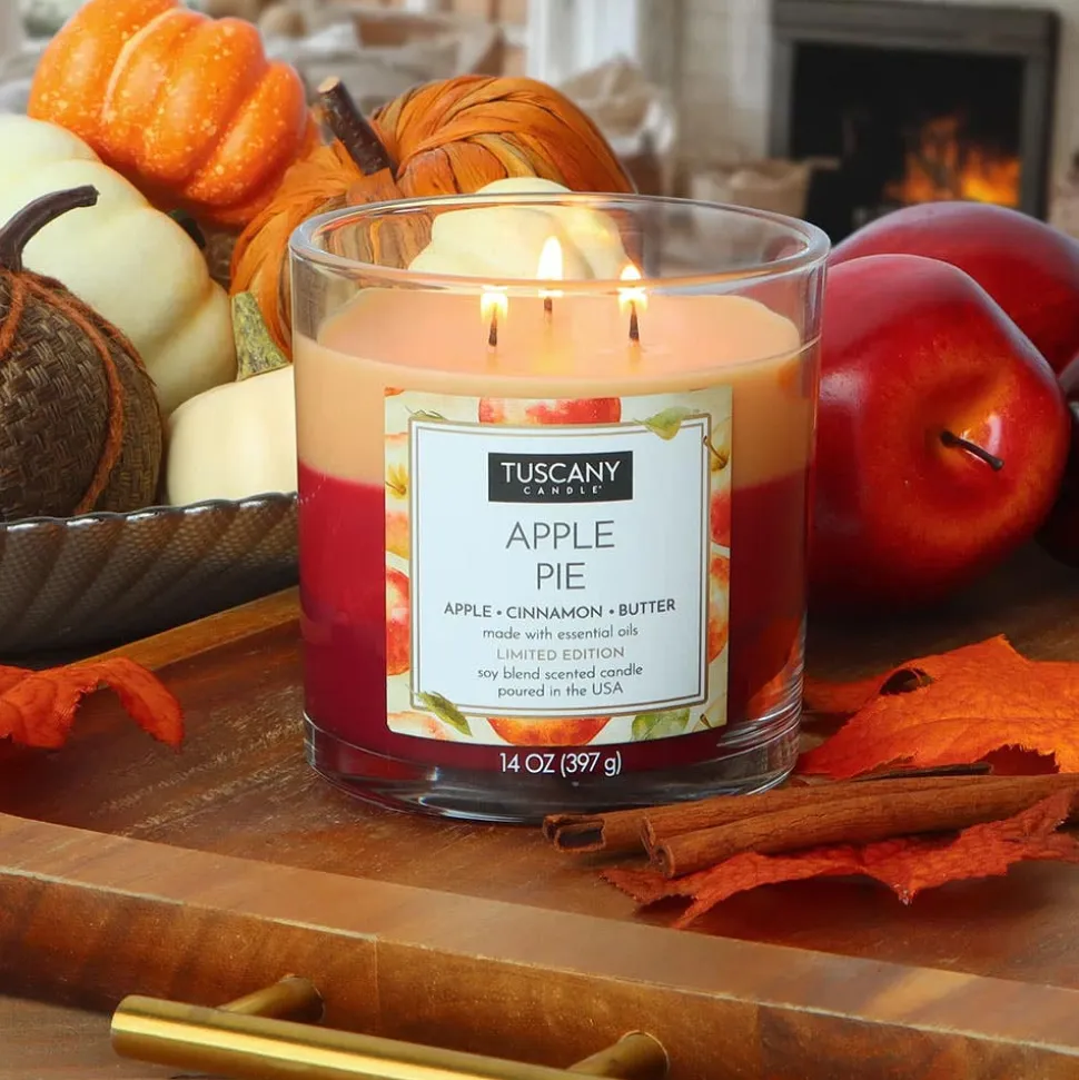 Empire Tuscany 3-Wick 'Apple Pie' Glass Jar Candle 397g