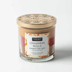 Empire Tuscany 3-Wick 'Cinnamon Rolls' Glass Jar Candle 397g