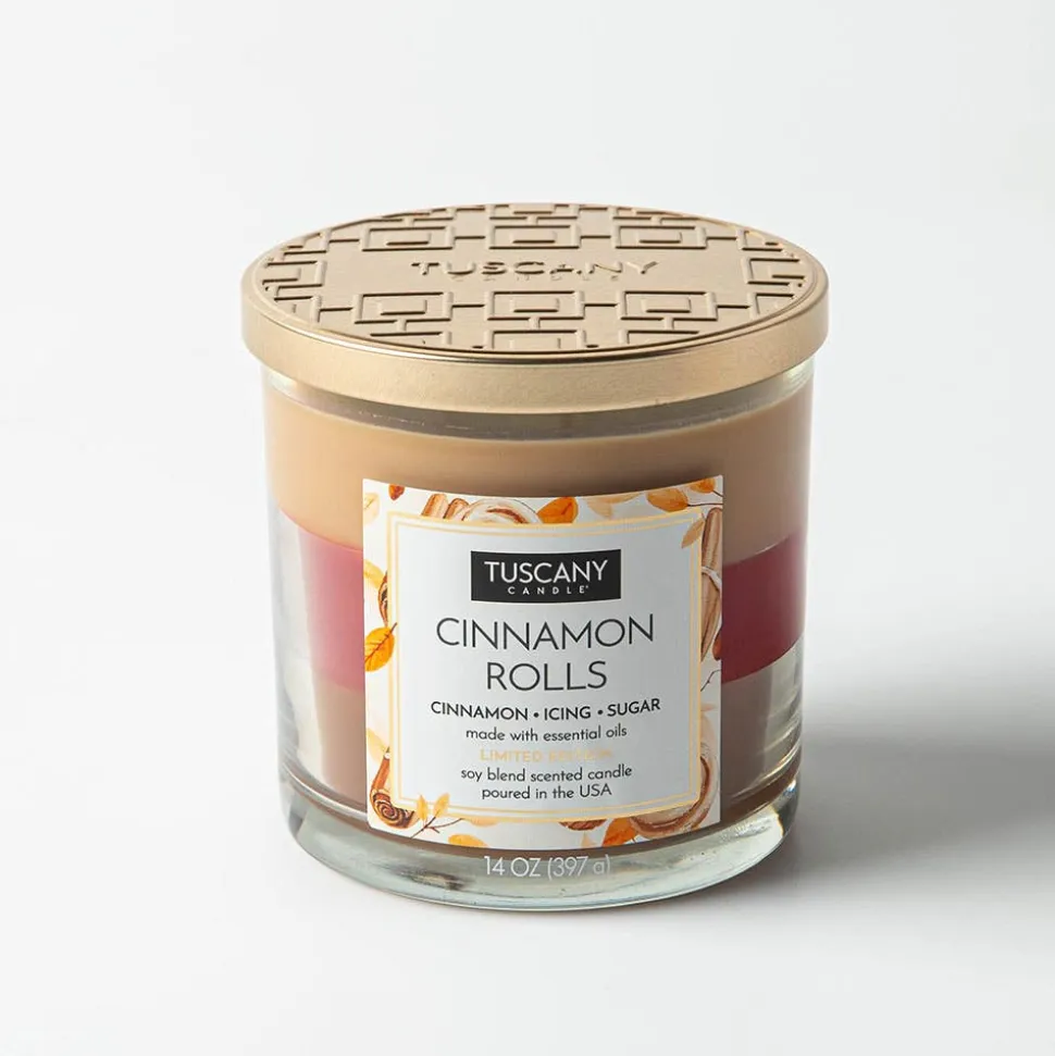Empire Tuscany 3-Wick 'Cinnamon Rolls' Glass Jar Candle 397g