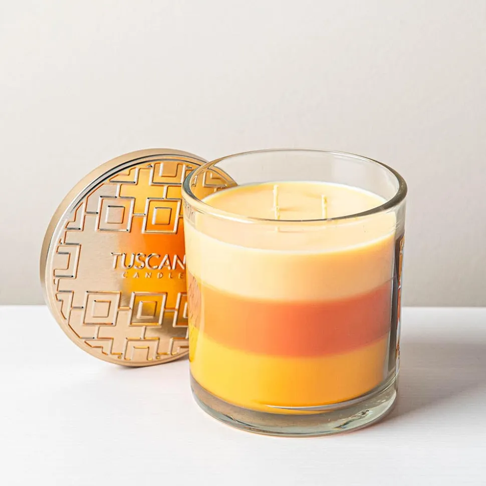 Empire Tuscany 3-Wick 'Pumpkin Farm' Glass Jar Candle 397g