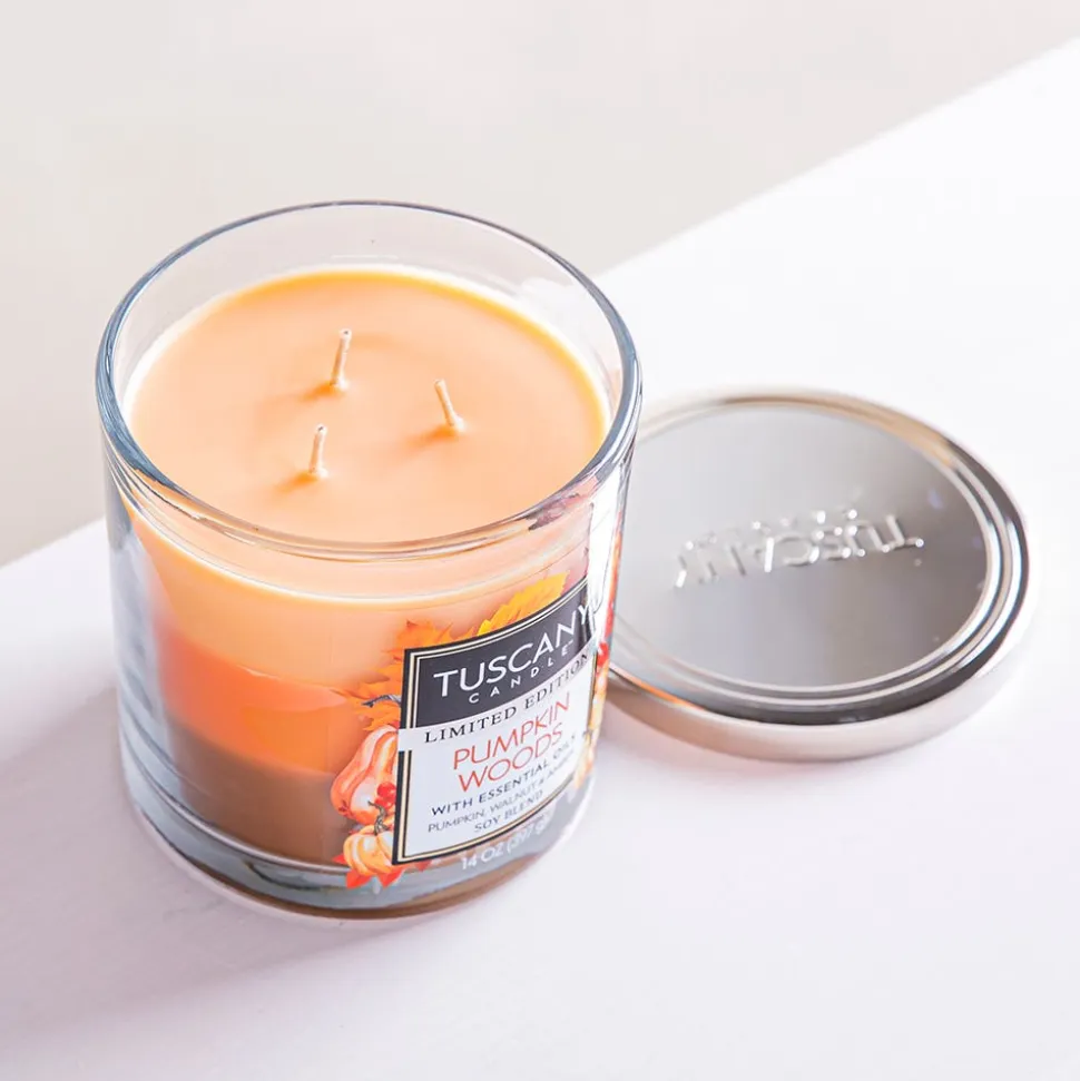 Empire Tuscany 3-Wick 'Pumpkin Woods' Glass Jar Candle