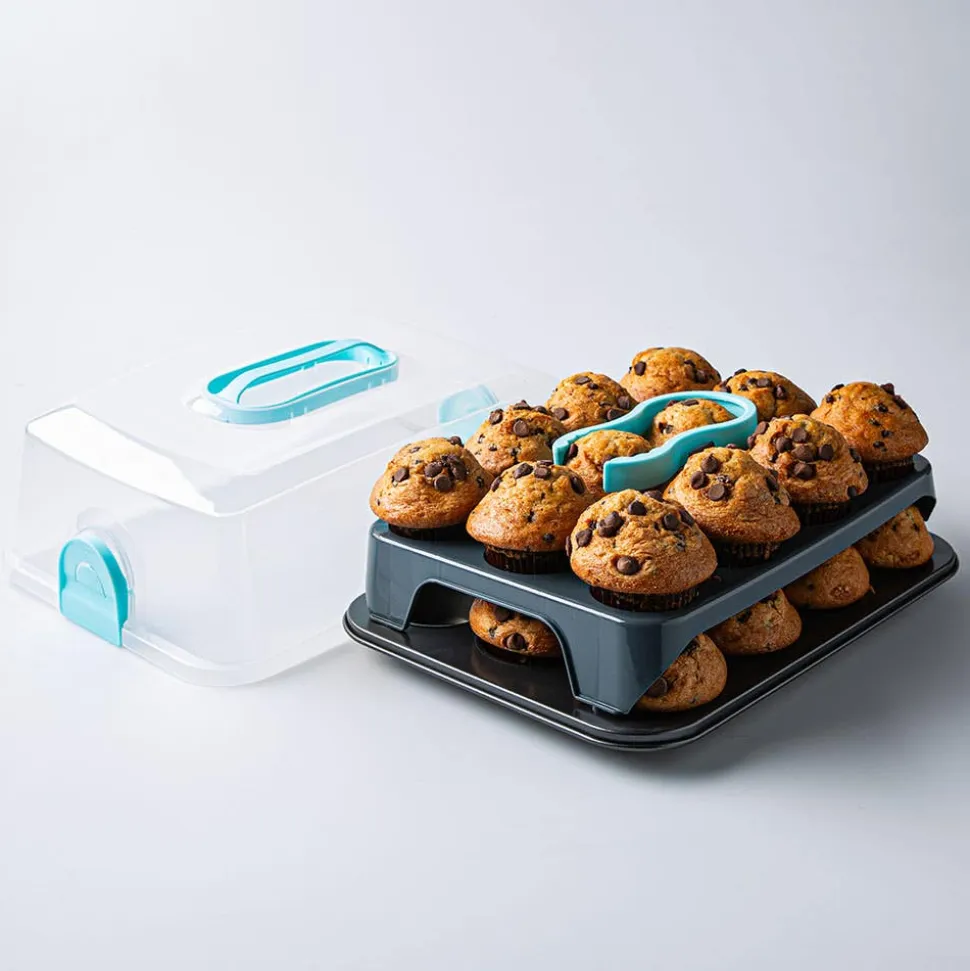 Ezy Storage Portable '24-Cavity' Cupcake and Muffin Carrier (Clear)