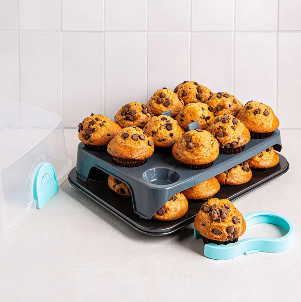 Ezy Storage Portable '24-Cavity' Cupcake and Muffin Carrier (Clear)