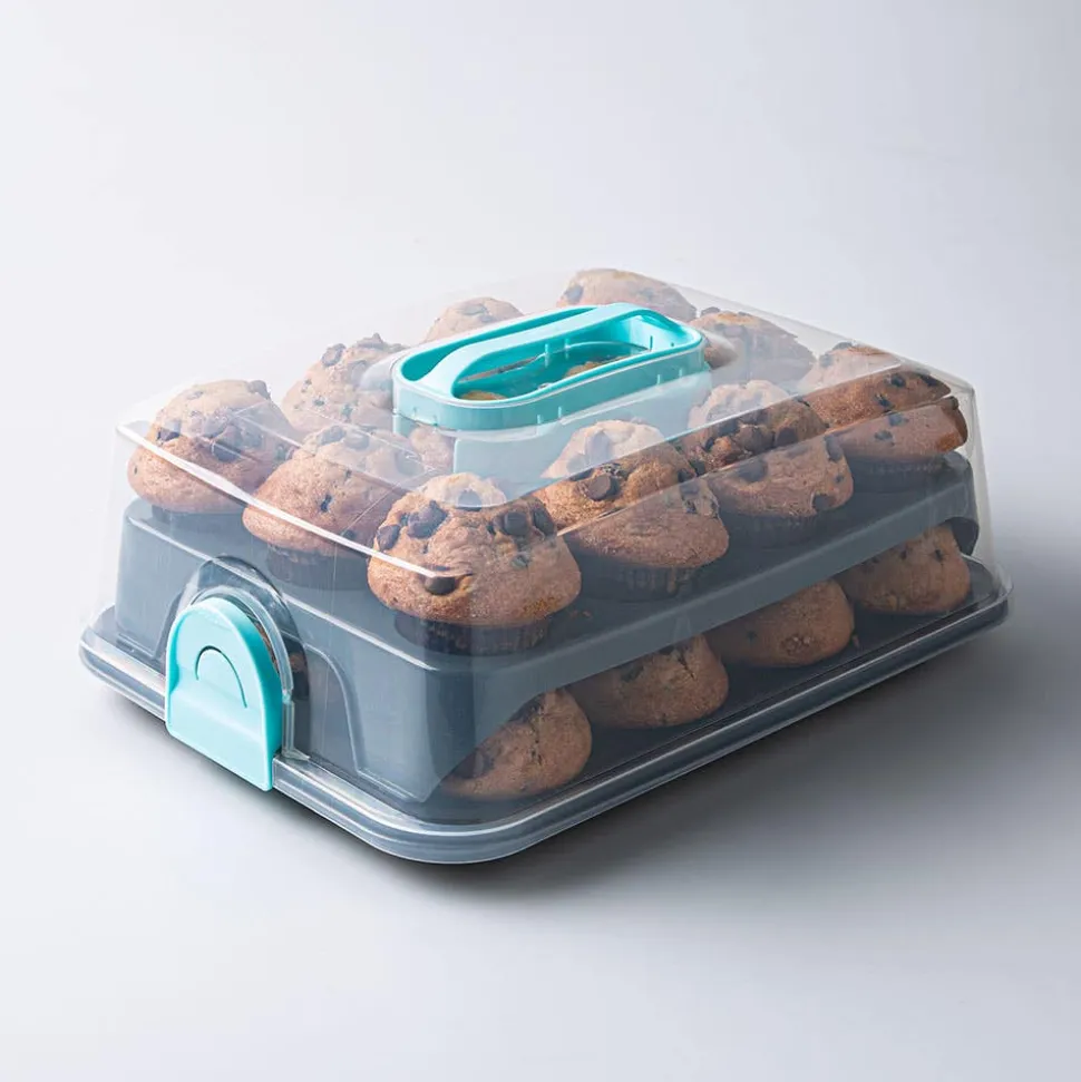 Ezy Storage Portable '24-Cavity' Cupcake and Muffin Carrier (Clear)