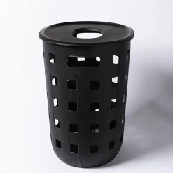 Ezy Storage Premium Aura '80L' Laundry Hamper with Lid (Black)