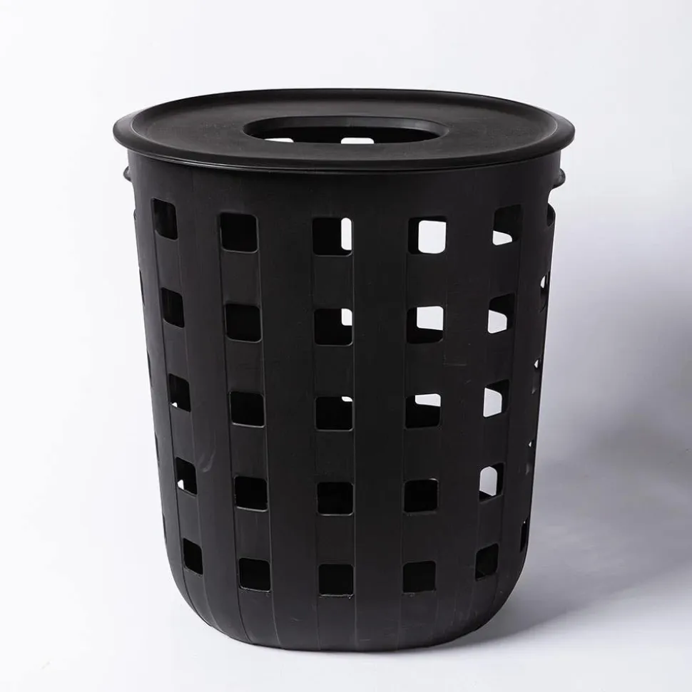 Ezy Storage Premium Aura '80L' Laundry Hamper with Lid (Black)