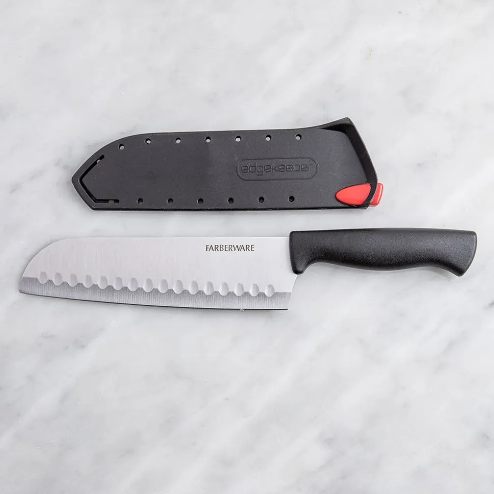 Farberware Edgekeeper Santoku Knife 7" with Sleeve (Black)