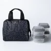 Fit & Fresh Charlotte 'Cheetah' Thermal Lunch Bag (Black/Grey)