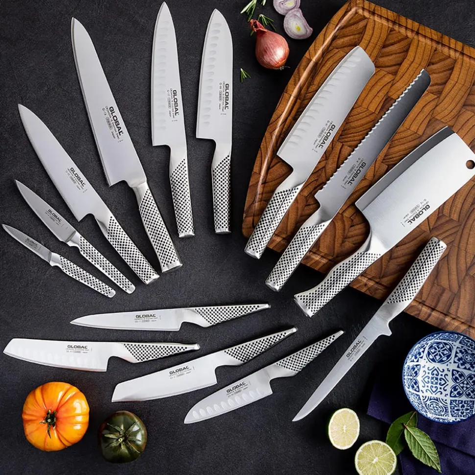 Global Classic 5" Santoku Knife with Fluted Edge (Stainless Steel)