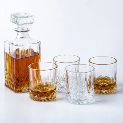Godinger Crystal 'Diablo' Whiskey Decanter Combo - Set of 5 (Clear)