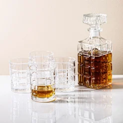 Godinger Crystal 'Radius' Whiskey Decanter Combo - Set of 5 (Clear)