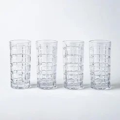 Godinger Radius Crystal-Cut Hi-Ball Glass - Set of 4 (13oz.)