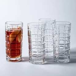 Godinger Radius Crystal-Cut Hi-Ball Glass - Set of 4 (13oz.)