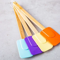Good Cook Silicone and Bamboo Spatulas - Multi Colour
