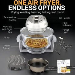 Granitestone Big Boss Glass Air Fryer (Silver)