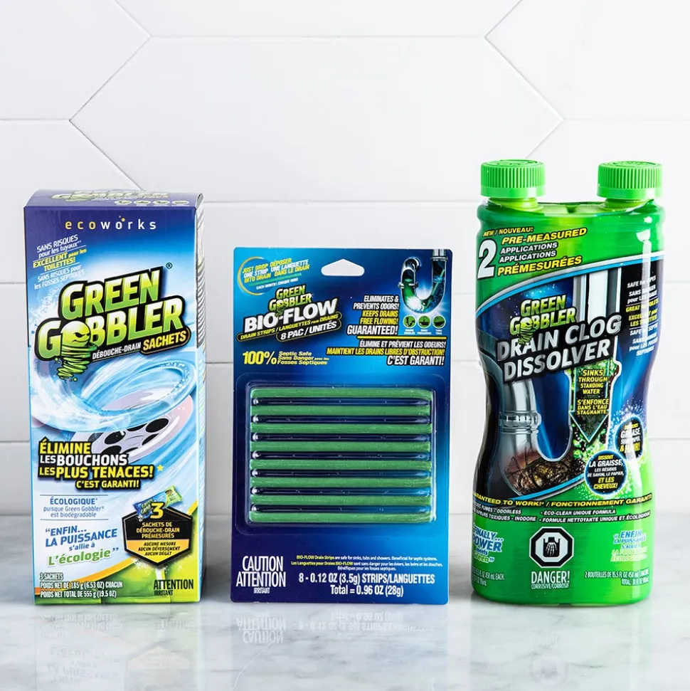 Green Gobbler Ecoworks Drain & Toilet Clog Remover - Set of 3
