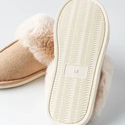 Harman Aspen 'Sherpa Lined Cuff' Memory Foam Slippers Women (Natural)