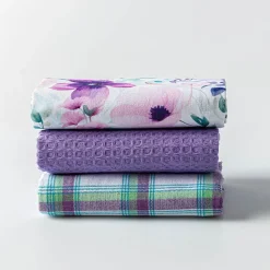 Harman 'Blossom Lilac' Cotton Kitchen Towel - Set of 3