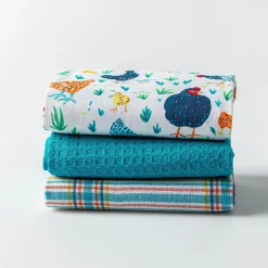 Harman 'Bright Chickens' Cotton Kitchen Towel - Set of 3