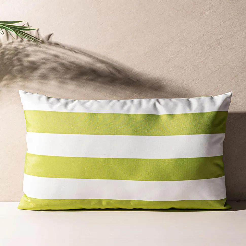 Harman Cabana Stripe 'Water Repellent' 12"x20" Outdoor Cushion (Green)