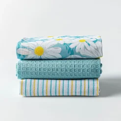 Harman 'Daisies' Cotton Kitchen Towel - Set of 3