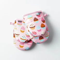 Harman Gourmet 'Cupcake' Cotton Mini Oven Mitt - Set of 2 (Pink)