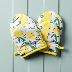Harman Gourmet 'Lemon Tree' Cotton Mini Oven Mitt - Set/2 (Yellow)