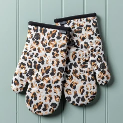 Harman Gourmet 'Leopard' Cotton Oven Mitt - Set of 2