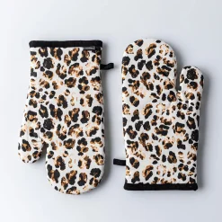 Harman Gourmet 'Leopard' Cotton Oven Mitt - Set of 2