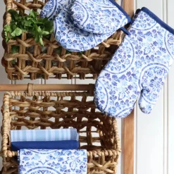 Harman Gourmet 'Medallion' Cotton Mini Oven Mitt - Set of 2 (Blue)