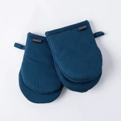Harman Gourmet 'Solid' Cotton Mini Oven Mitt Set/2 (Navy)