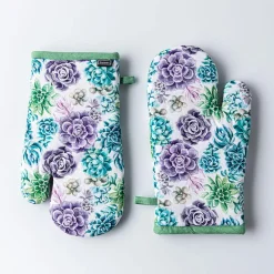 Harman Gourmet 'Succulent Garden' Cotton Oven Mitt - Set of 2