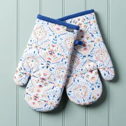Harman Gourmet 'Summer Tile' Cotton Oven Mitt - Set of 2