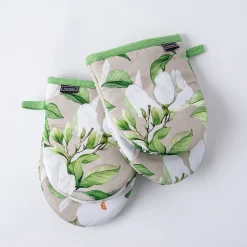 Harman Gourmet 'White Blossom' Cotton Mini Oven Mitt Set/2 (White)
