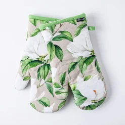 Harman Gourmet 'White Blossom' Cotton Oven Mitt - S/2 (White)
