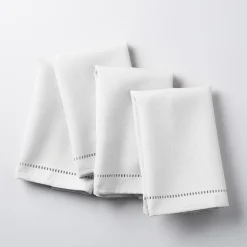 Harman Hemstitch Polyester Napkin - Set of 4 (White)