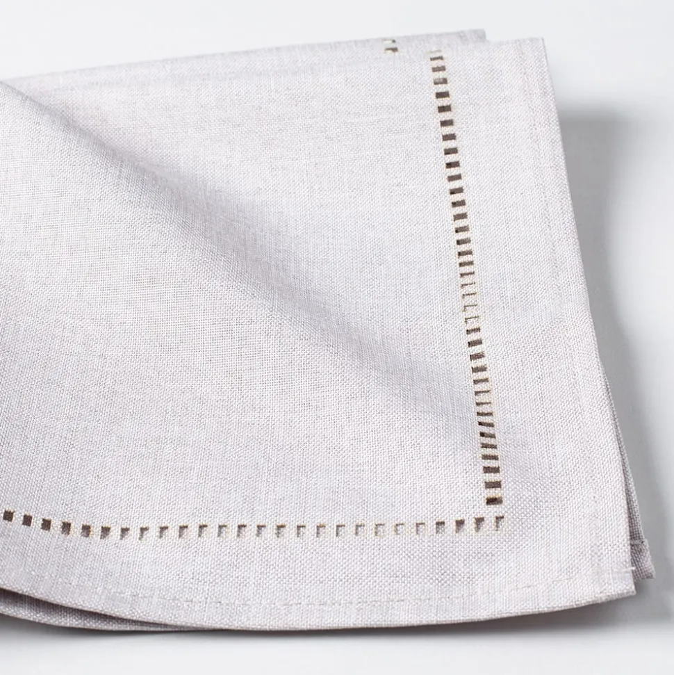 Harman Hemstitch Polyester Napkin - Set of 4 (Light Grey)