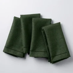Harman Hemstitch Polyester Napkin - Set of 4 (Forest Green)