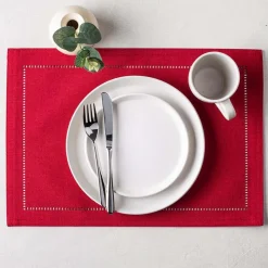 Harman Hemstitch Polyester Placemat (Red)