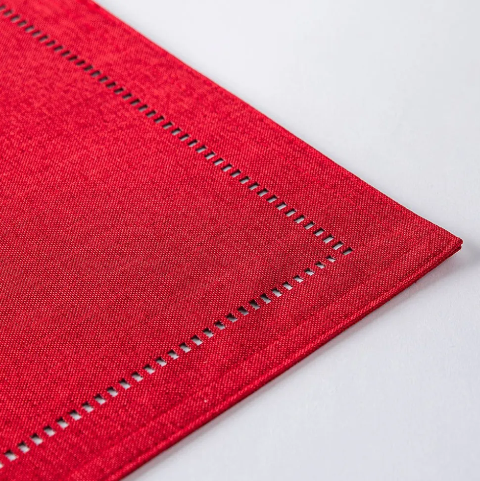 Harman Hemstitch Polyester Placemat (Red)