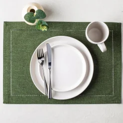 Harman Hemstitch Polyester Placemat (Green)