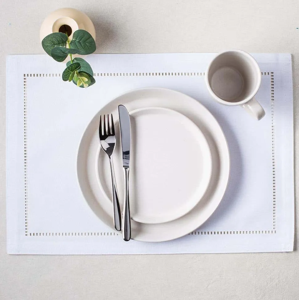 Harman Hemstitch Polyester Placemat (White)