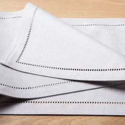 Harman Hemstitch Polyester Runner (Light Grey)