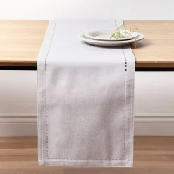 Harman Hemstitch Polyester Runner (Light Grey)
